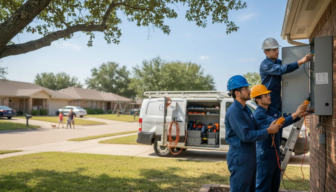 Certified electrician providing emergency electrical services in Leggett, TX